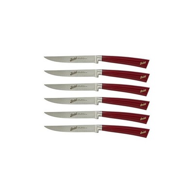 elegance set of 6 steak knives red